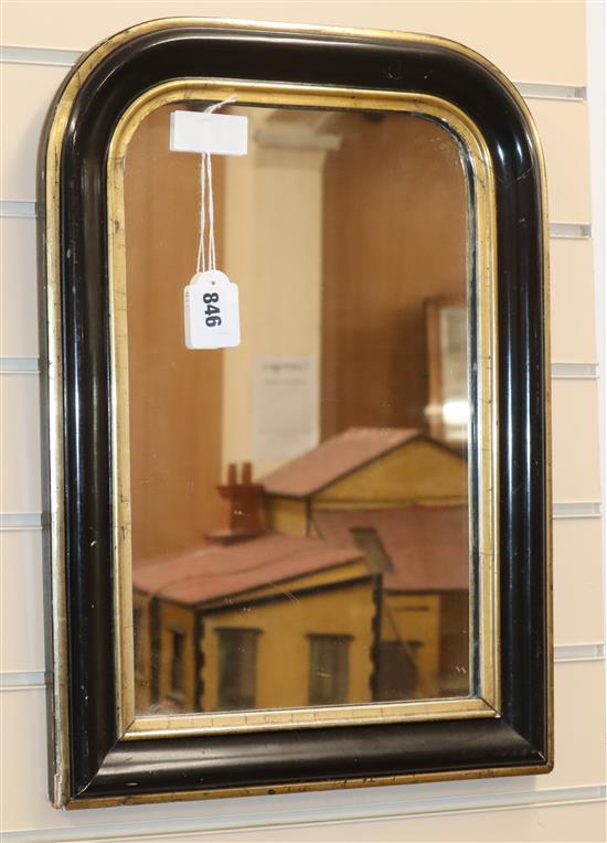 A small French parcel gilt wall mirror Height 48cm
